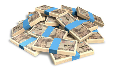 Yen Notes Scattered Pile