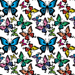 Fototapeta na wymiar butterfly vector seamless texture