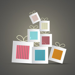 Retro Abstract Vector Paper Gift Boxes