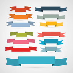 Colorful Retro Ribbons, Labels Set