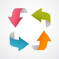 Colorful 3d Abstract Arrows Set