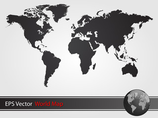 Black World Map Illustration