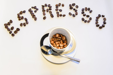 Espresso Schriftzug und Espressotase