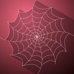 Abstract Vector Cobweb Illustration on Dark Pink Background