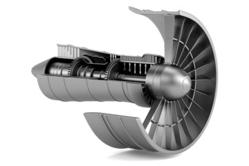 Fototapeta realistic 3d render of turbine - airplane obraz