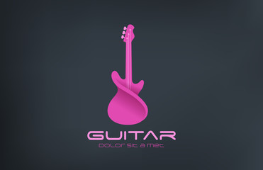 Logo Electro Guitar design. Alternative music concept