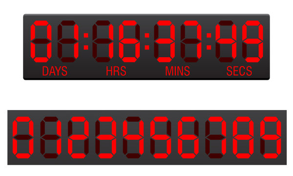 Scoreboard Digital Countdown Timer Vector Illustration