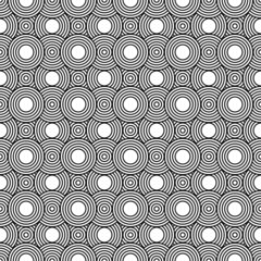 Black and White Circles Tiles Pattern Repeat Background