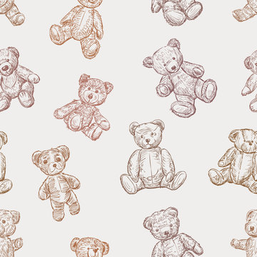 Naklejka pattern of teddy bears