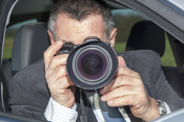 Man photographed from the car