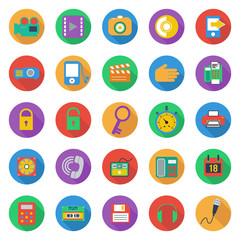 Business flat style icons set, vector format