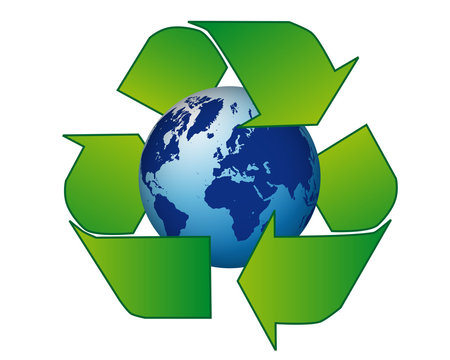 World recycling globe
