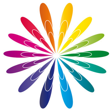 Bunte Blume - Margerite - Regenbogenfarben als Symbol der Hoffnung und Zuversicht