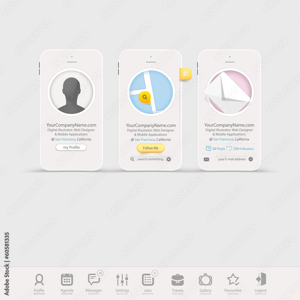 Wall mural infographics design ui elements with icons for templates
