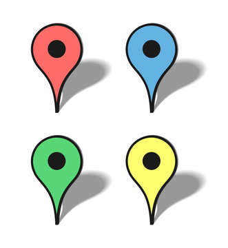 Icones pour carte avec ombres