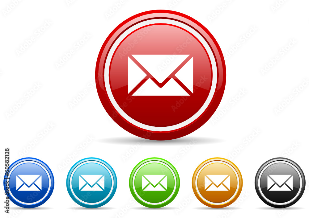 Aufkleber mail icon vector set