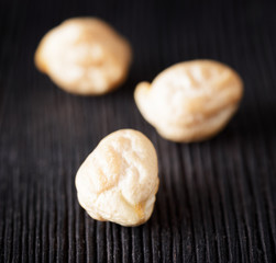 Chickpea on dark wooden table