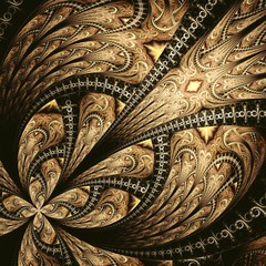 Fototapeta premium Symmetrical fractal flower, digital artwork