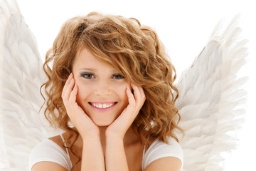 happy teenage angel girl