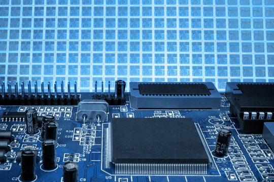 Blue board and wafer background