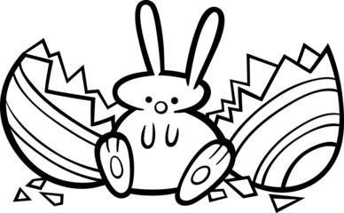 easter bunny cartoon coloring page