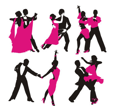 silhouette of couple dancing