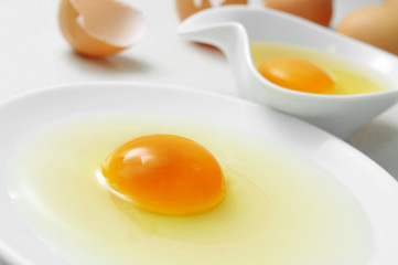 cracked chicken eggs