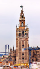 Fototapeta na wymiar Giralda Bell Tower Seville Cathedral