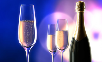 Blaue Stunde mit Champagner