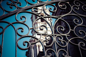 Detail of the side gates of the Cathedral in Arequipa,Peru