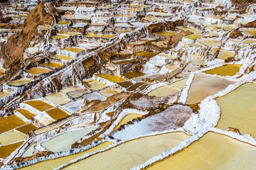Peru, Salinas de Maras,Pre Inca traditional salt mine