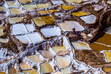 Peru, Salinas de Maras,Pre Inca traditional salt mine