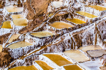 Peru, Salinas de Maras,Pre Inca traditional salt mine