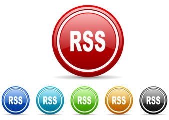 rss icon vector set