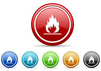 flame icon vector set