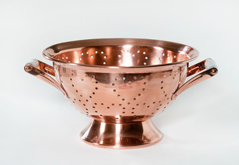 Copper Colander with Heart Designs