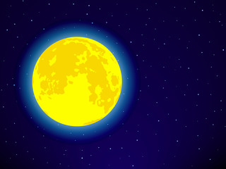 Moon on starry sky