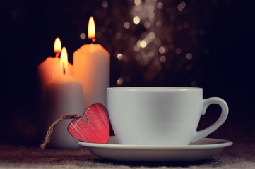 Obraz na płótnie Canvas Cup of coffee on valentine day