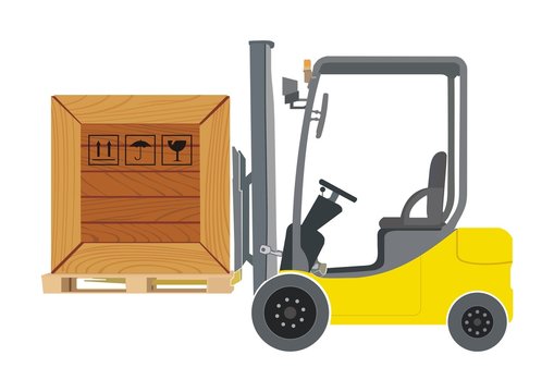 Forklift and container illustration