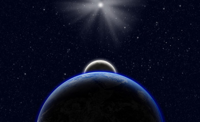 Moon rising over Earth © marcoemilio