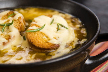 French onion soup with ingredients