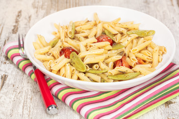 Pasta. Penne Pasta With Mushroom Cream Sauce.