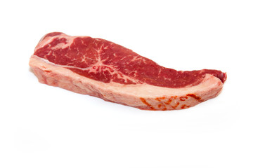 Sirloin steak isolated on a white studio background.