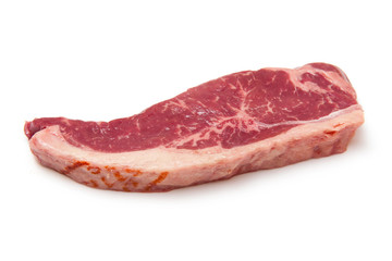 Sirloin steak isolated on a white studio background.