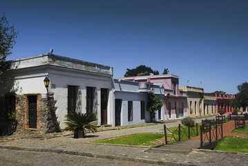 Obraz premium Houses across from the main square at colonia del Sacramento
