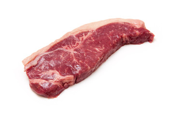 Sirloin steak isolated on a white studio background.