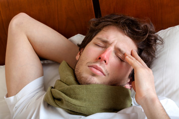 Man having a flu