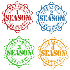 Set of season one, two, three and four stamps