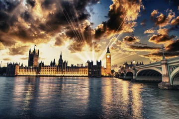 Papier Peint photo autocollant Londres Belle vue sur Westminster de nuit
