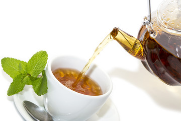 tea poured from a teapot